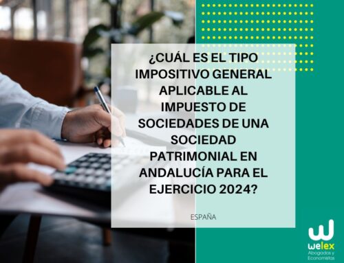 ¿Cuál es el tipo impositivo general aplicable en España al impuesto de sociedades de una sociedad patrimonial en Andalucía para el ejercicio 2024?